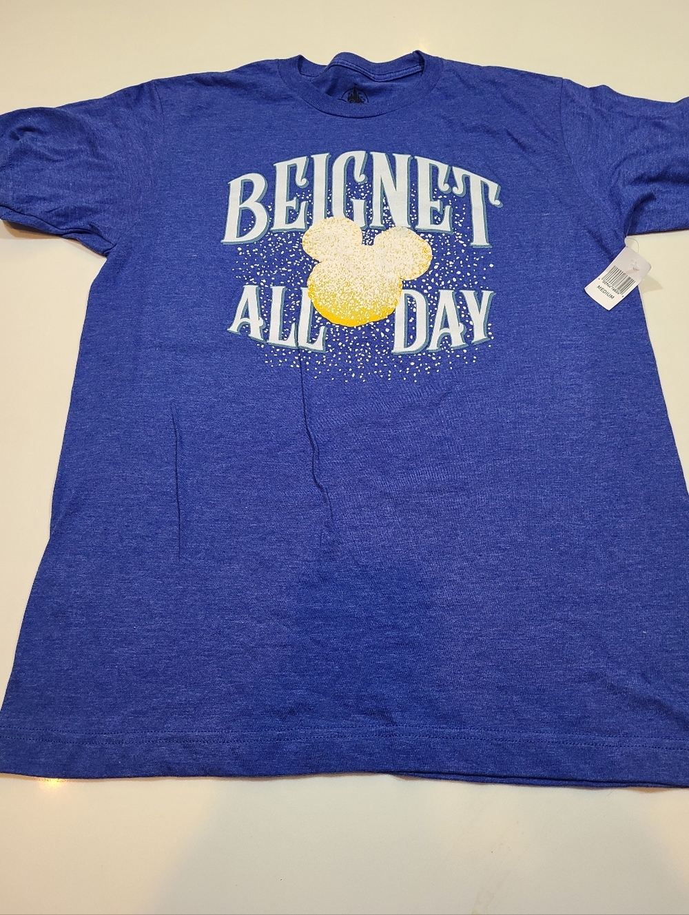 NWT Disney Blue Beignet All Day Graphic Tee  in Size Medium